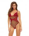 Bombshell Boudoir Lace & Mesh Peek A Boo Wire Teddy Red Sm Sex Toy Product