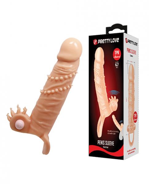 Pretty Love Connor 6.7" Vibrating Penis Sleeve - Ivory Sex Toy Product