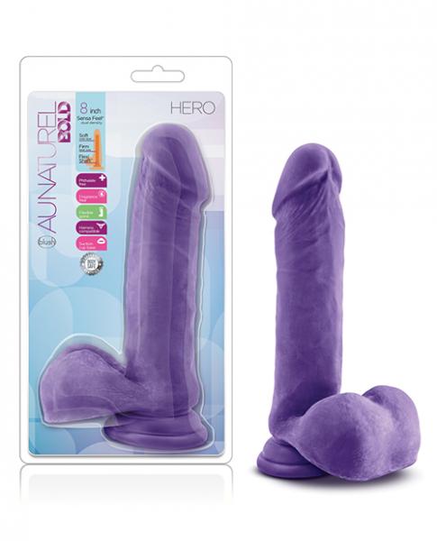 Blush Au Natural Bold Hero 8" Dildo - Purple Sex Toy Product