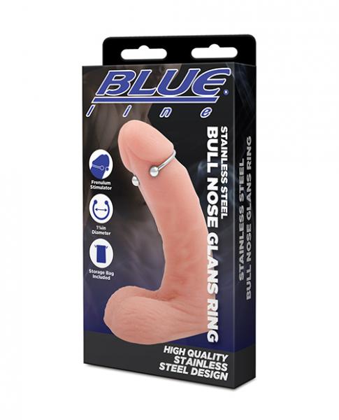 Blue Line Stainless Steel Bull Nose Glans Ring Sex Toy Product