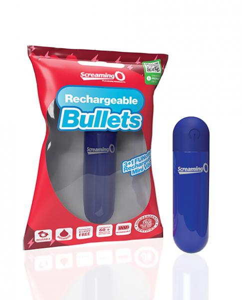 Screaming O Rechargeable Bullets - Blue Sex Toy Product