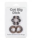 Got Big Dick 2 Pack Cock Rings - Black Sex Toy Product