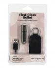 First Class Mini Rechargeable Bullet W/crystal - 9 Functions Gun Metal Sex Toy Product