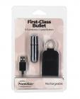 First Class Mini Rechargeable Bullet W/crystal - 9 Functions Silver Sex Toy Product