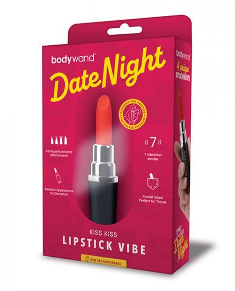 Xgen Bodywand Date Night Kiss Kiss Lipstick Vibe - Black/red Sex Toy Product