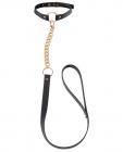 Bijoux Indiscrets Maze Wide Choker & Leash Black Sex Toy Product