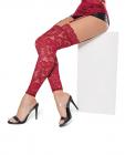 Scallop Stretch Lace Footless Stockings Ruby O/s Sex Toy Product