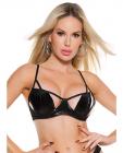 Darque Pvc Cutaway Cup Strappy Bra Black Lg Sex Toy Product