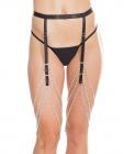 Coquette Darque Elastic & Chain Garterbelt Bk O/s Sex Toy Product