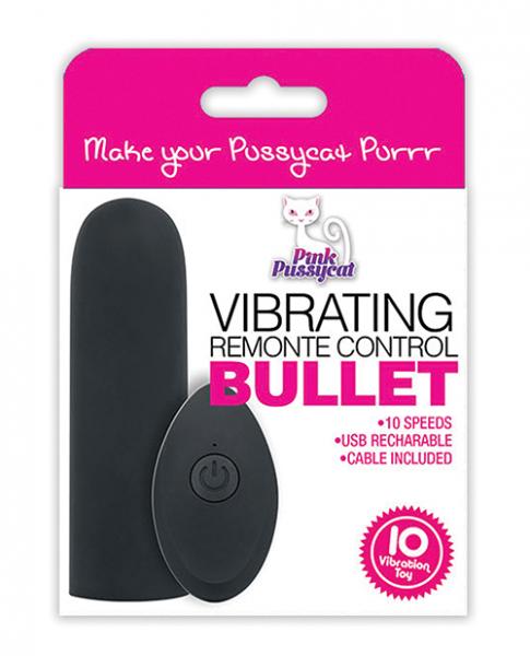 Pink Pussycat Vibrating Remote Control Bullet - Black Sex Toy Product