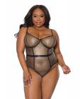 Holiday Metallic Fishnet Teddy W/underwire Cups Black/gold 1x/2x Sex Toy Product