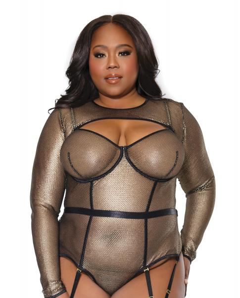Holiday Metallic Fishnet Shrug Black/gold Os/xl Sex Toy Product