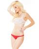 Holiday Gathered Back Panty Satin Ribbon & Bells Red White O/S Sex Toy Product Image 1