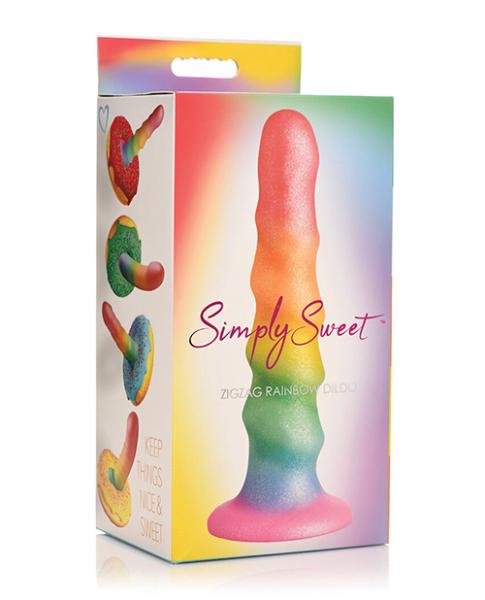 Curve Toys Simply Sweet 6.5" Zigzag Rainbow Dildo Sex Toy Product