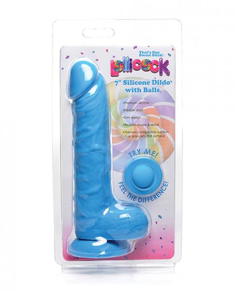 Curve Novelties Lollicock 7" Silicone Dildo W/balls - Berry Sex Toy Product