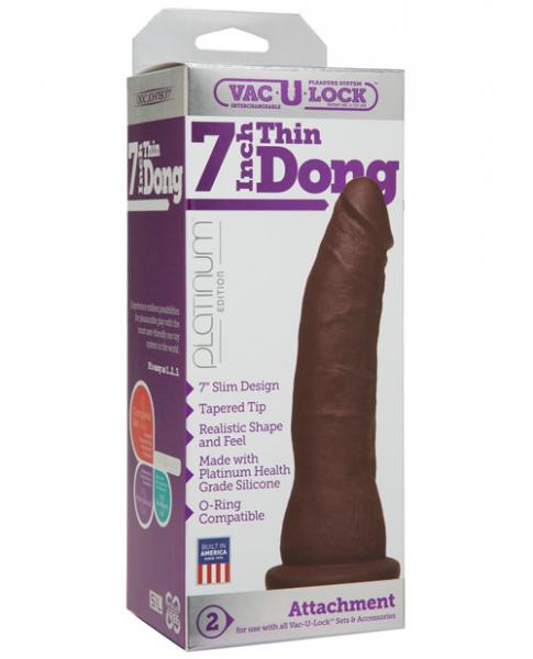 Platinum Edition Silicone 7 Inch Thin Dong - Brown	 Sex Toy Product