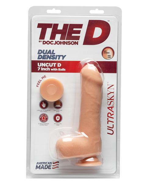 The D Uncut D 7" With Balls Ultraskyn - Beige Sex Toy Product