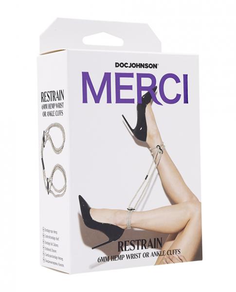 Merci Hogtie Bind & Tie Wrist Or Ankle  Cuffs - 6 Mm Hemp Natural Sex Toy Product