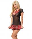 Private School Girl Dress, Tie & Panty Black/Red O/S Sex Toy Product