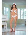 Halter Tie Tri Top, Front Boyshorts & Nurse Hat White Red O/S Sex Toy Product