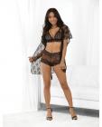 Valentine All Lace Coat, Tri Top Bra And Booty Short Black Lg Sex Toy Product