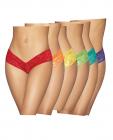 6 Pc Low Rise Neon Pride Panty Pack Asst. Colors O/s Sex Toy Product