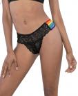 Pride Lace Rainbow Side Straps Panty Black O/s Sex Toy Product
