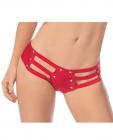 Strappy Front Back Jeweled Booty Shorts Red O/S  Sex Toy Product
