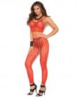 Vivace Cami Top Leggings Feather Design Red O/S Sex Toy Product
