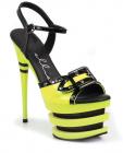 Ellie Shoes Alexia 6" Neon Stacked Platform Black Light Reactive Yellow Ten Sex Toy Product