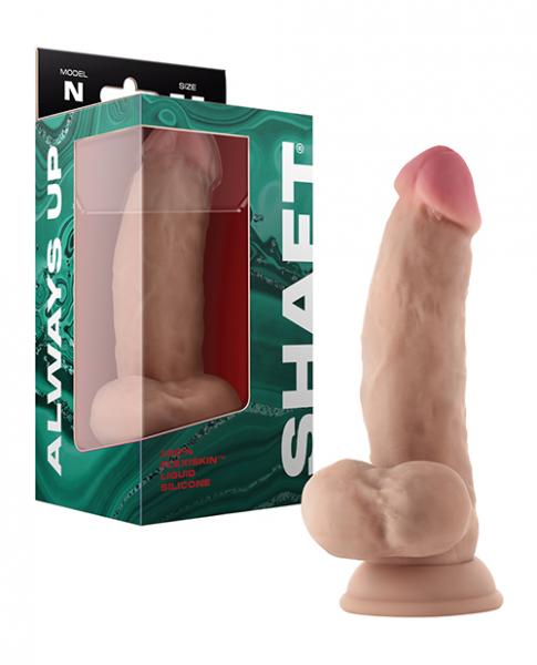 Shaft Model N Flexskin Liquid Silicone 7.5" Side Curve Dong W/balls - Pine Sex Toy Product