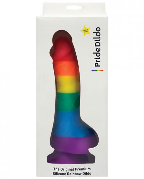 Pride Dildo with Balls Silicone Rainbow Sex Toy Product