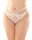 Jasmine Strappy Lace Thong W/front Keyhole Cut Out White Qn Sex Toy Product
