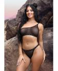 Vibes Bad Bitch One Shoulder Bling Bralette & Panty Black M/l Sex Toy Product