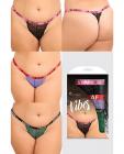 Vibes Af 3 Pack Thongs Assorted Colors Qn Sex Toy Product