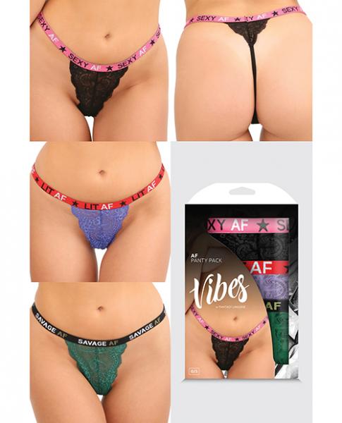 Vibes Af 3 Pack Thongs Assorted Colors O/s Sex Toy Product
