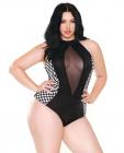 Revved Up Racer Romper Costume Black White 3X/4X Sex Toy Product