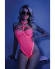 Glow Black Light Harness Mesh Body Suit Neon Pink L/xl Sex Toy Product