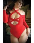 Vixen Havana Nights Long Sleeve Bodysuit W/snap Closure Red Qn Sex Toy Product