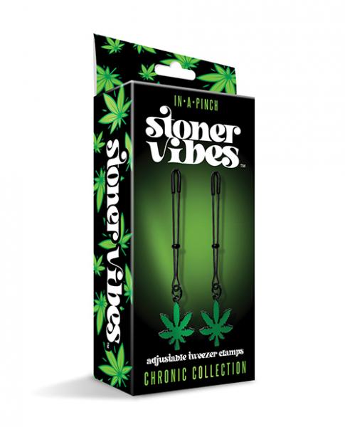 Stoner Vibes Glow In The Dark Adjustable Tweezer Nipple Clamps Sex Toy Product