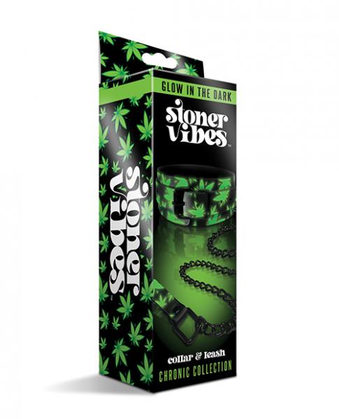 Stoner Vibes Glow In The Dark Collar & Leash Sex Toy Product