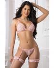 Boyfriend Love Lace Bra, Garter Panty & Leg Garters Tutti Frutti O/s Sex Toy Product