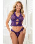 Sexy Trendy Lace Cami & Thong Roxy Plum O/s Sex Toy Product