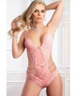 Wonder Teddy W/curve Framing Straps Baby Pink O/s Sex Toy Product