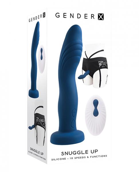 Gender X Snuggle Up Dual Motor Strap On Vibe W/harness - Blue Sex Toy Product