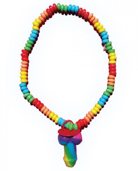Rainbow Stretchy Cock Candy Necklace Sex Toy Product
