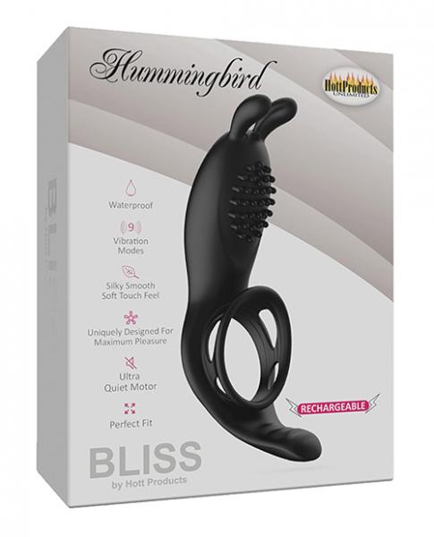 Bliss Hummingbird Vibrating Cock Ring - Black Sex Toy Product