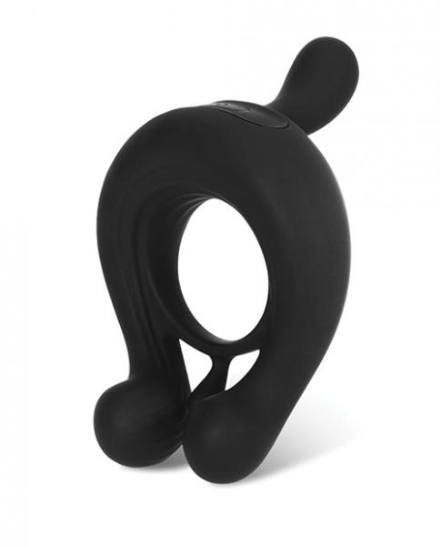 =kairos Vibrating Cock Ring W/ 3 Bullets - Black Sex Toy Product