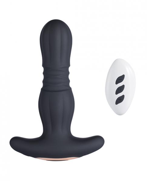 Agas Thrusting Butt Plug W/ Remote Control - Black Sex Toy Product