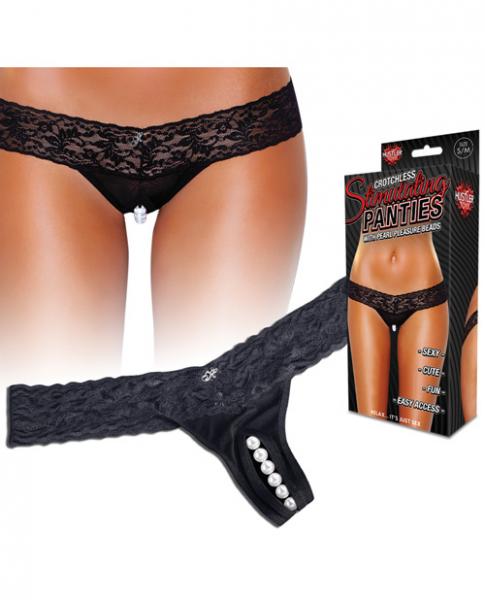 Hustler Stimulating Panties Pearl Beads Black S/M Sex Toy Product